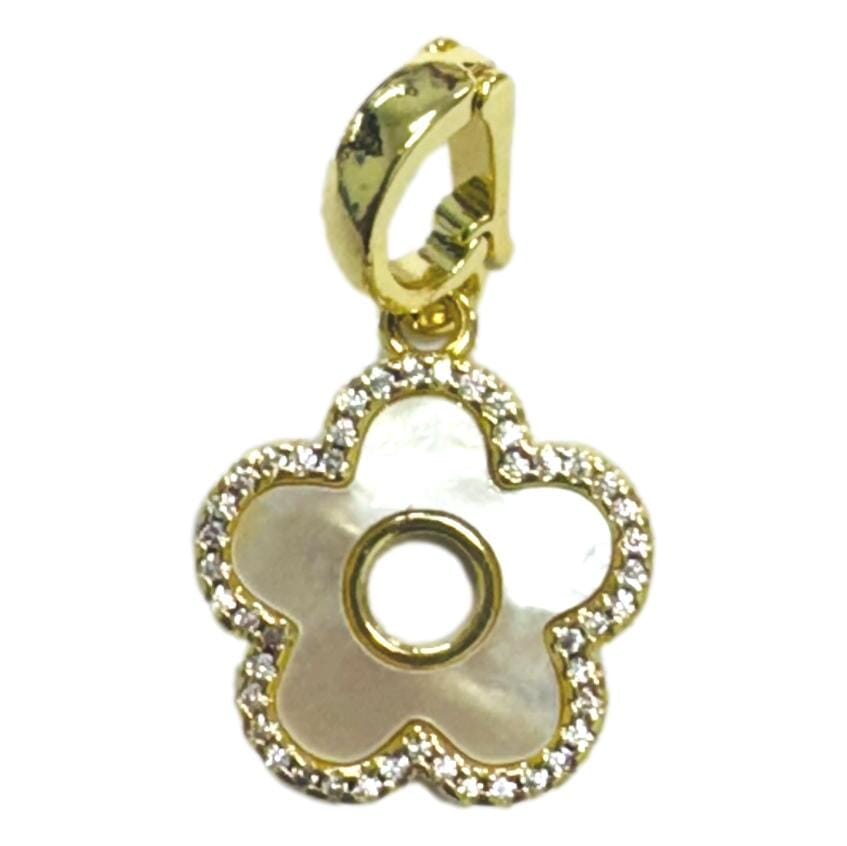 Mother of Pearl Flower Clip-on Charm Necklace Charm AF Design Group 