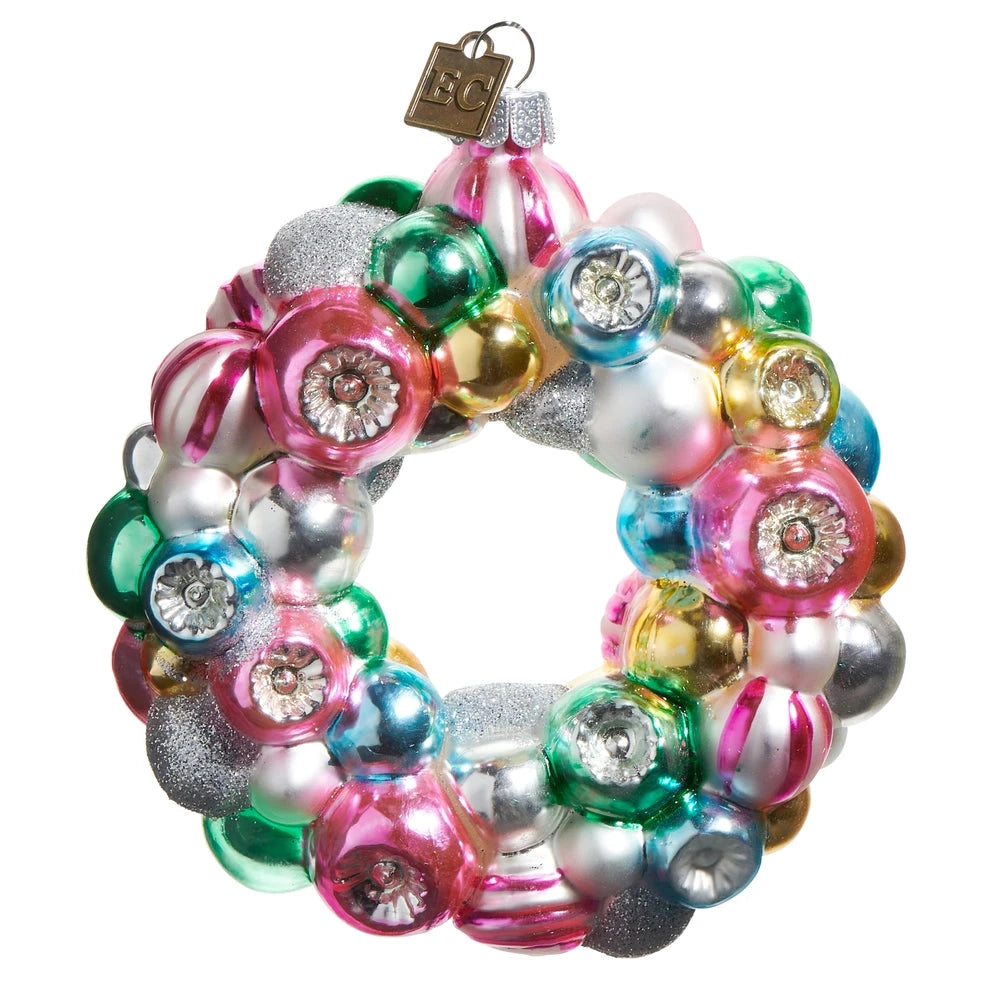 Multicolor Wreath Ornament Christmas Ornament RAZ 