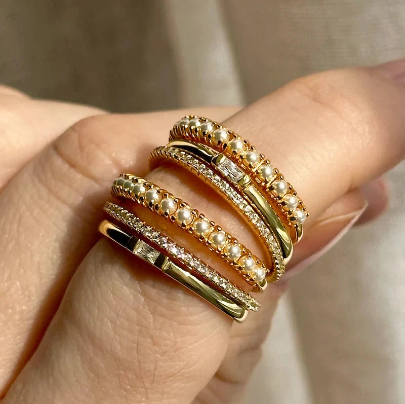 Naomi Stacking Band Ring - Gold Womens Ring FYB 