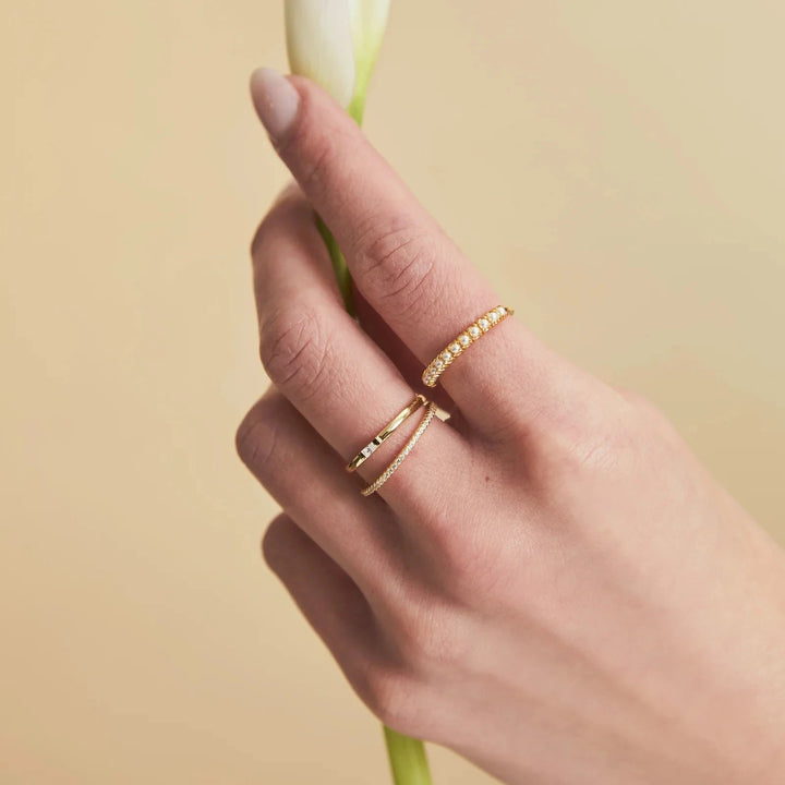 Naomi Stacking Band Ring - Gold Womens Ring FYB 