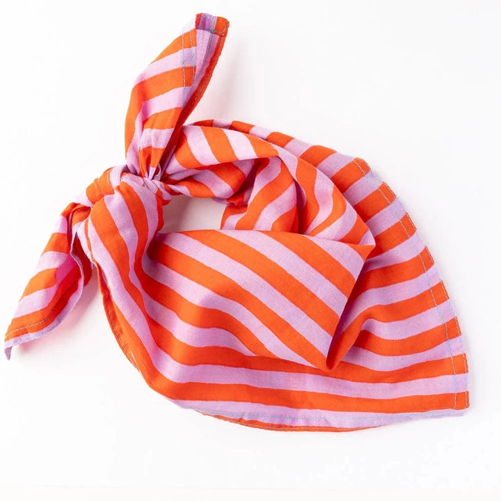 Naomi Striped Bandana - Lavender Poppy Scarf Ink and Alloy 