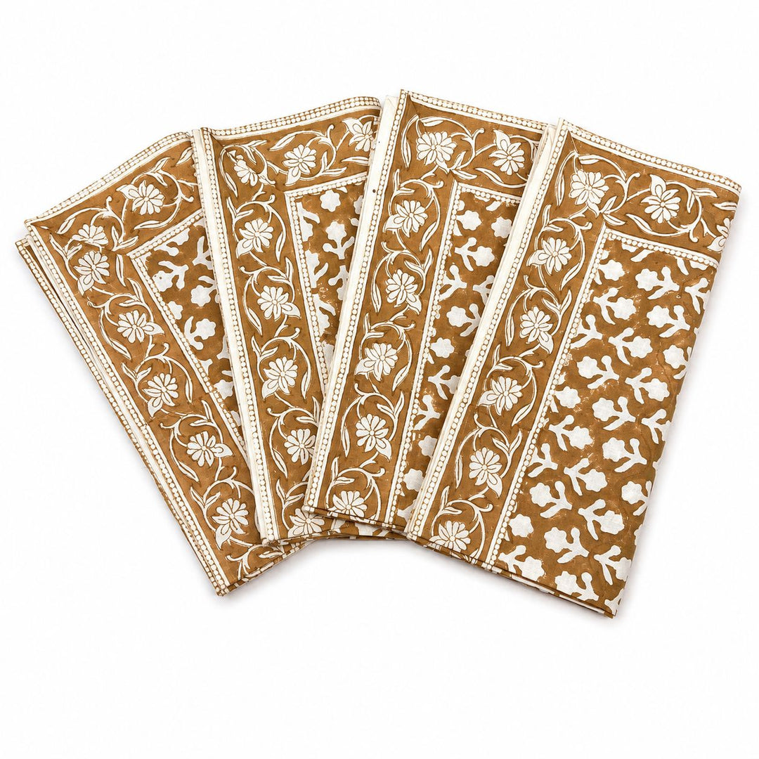Napkins - Charlotte Caramel Dinner Napkins Pacific & Rose Textles 