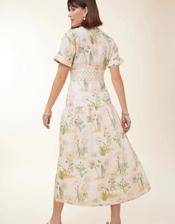 Natalee Midi Dress - Enclave Stripe Floral Sprigs Womens Dress Spartina 