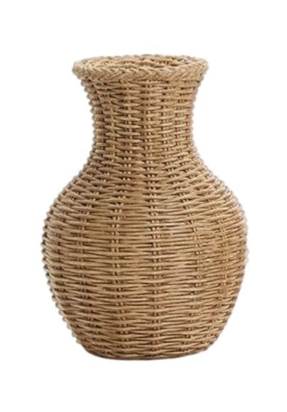 Natural Beauties Basket Weave Pattern Vase Vase Two's Company 1 