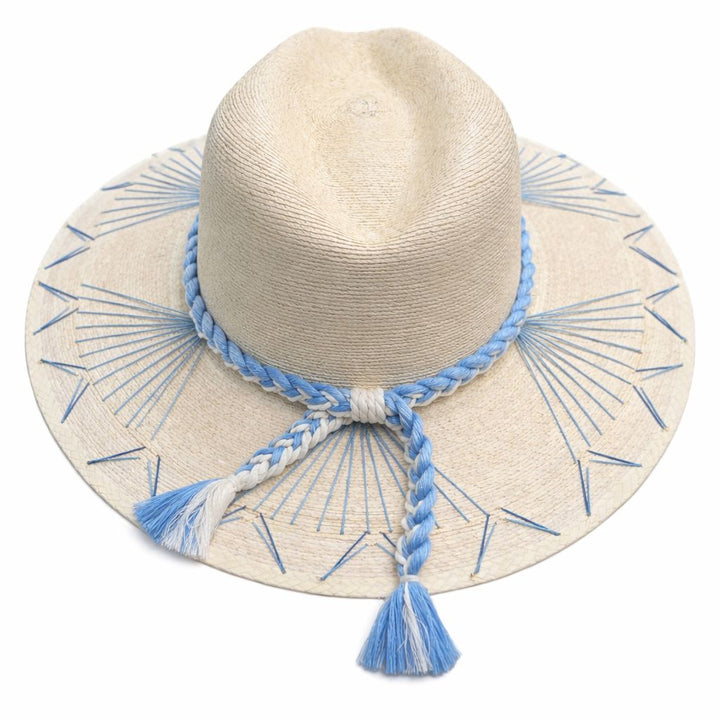 Natural Palm Hat - Mallorca Blue Sunhat The Goldie Hat Co 