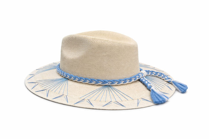 Natural Palm Hat - Mallorca Blue Sunhat The Goldie Hat Co 