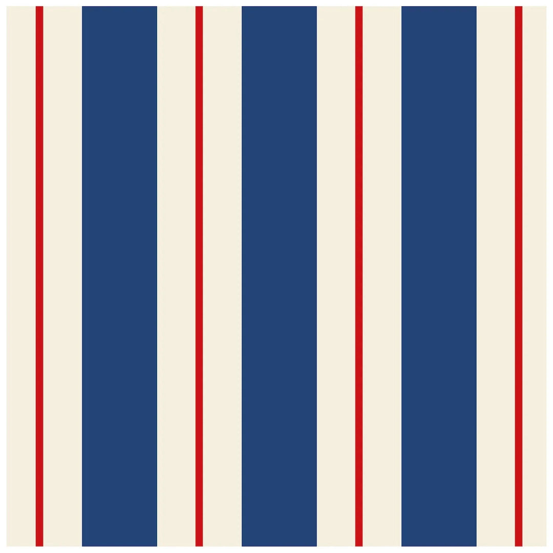 Navy and Red Awning Stripe Cocktail Napkins Cocktail Napkins Hester and Cook 