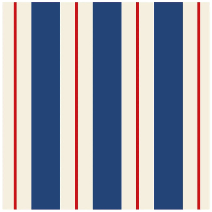 Navy and Red Awning Stripe Cocktail Napkins Cocktail Napkins Hester and Cook 