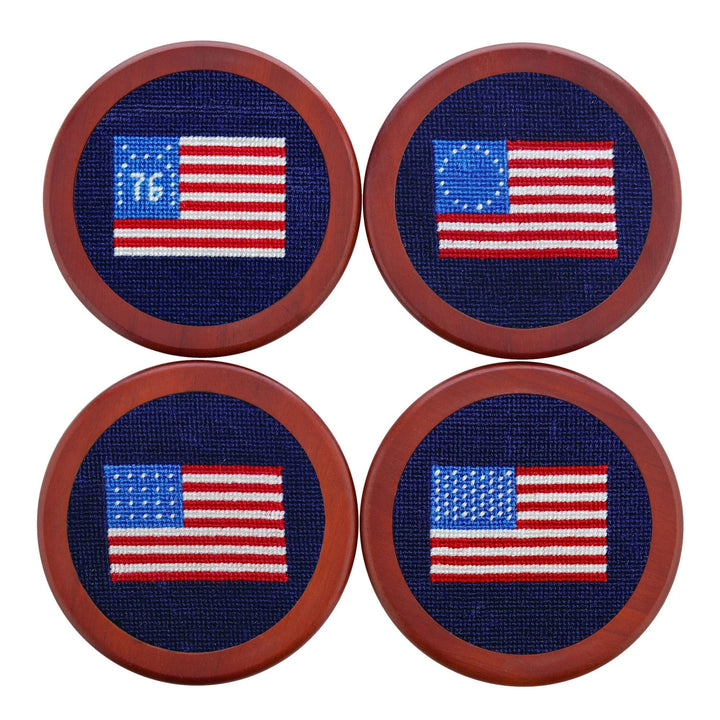 Needlepoint Coasters Coasters Smathers & Branson American Flag 