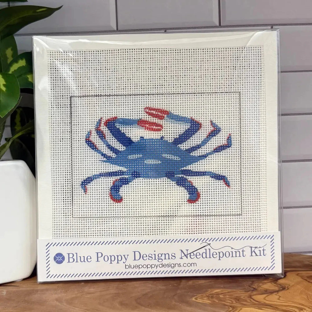 Needlepoint Kit - Blue Crab needlepoint kit Blue Poppy Designs 