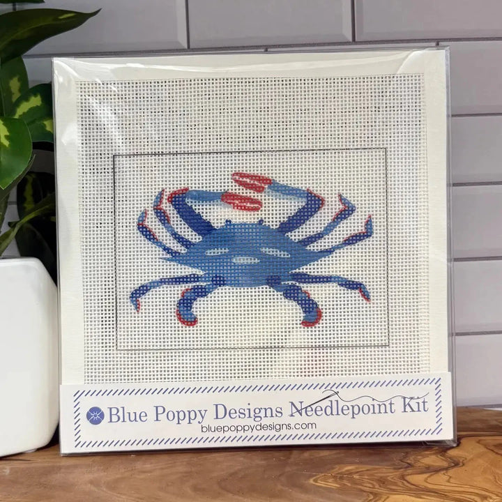 Needlepoint Kit - Blue Crab needlepoint kit Blue Poppy Designs 