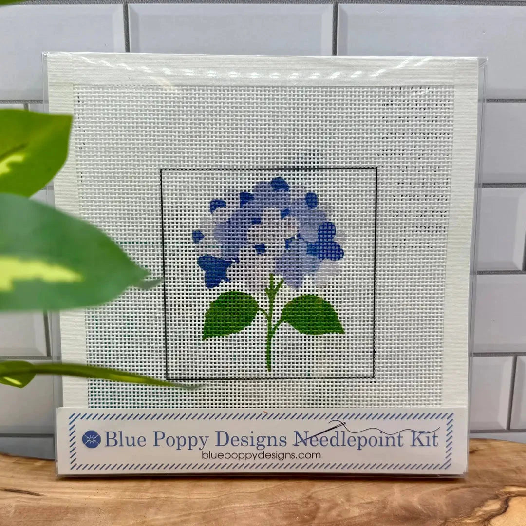 Needlepoint Kit - Blue Hydrangea needlepoint kit Blue Poppy Designs 
