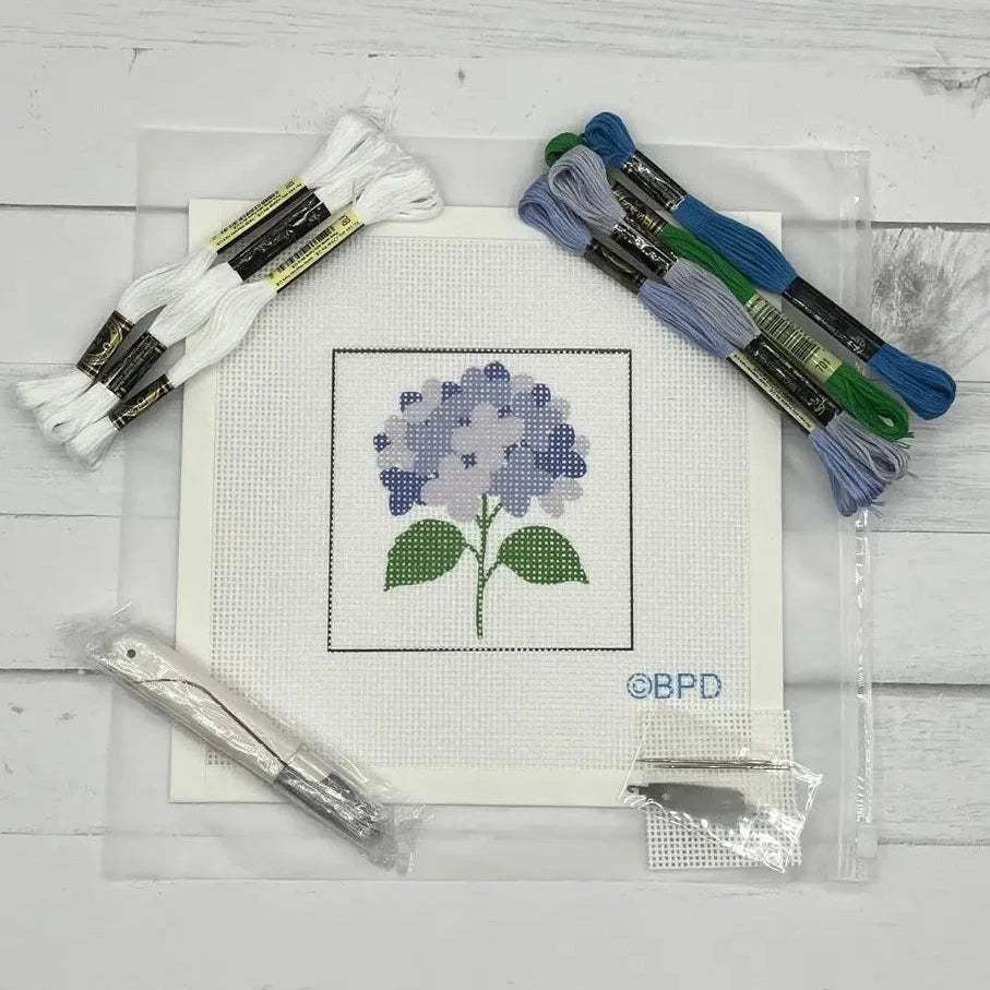 Needlepoint Kit - Blue Hydrangea needlepoint kit Blue Poppy Designs 
