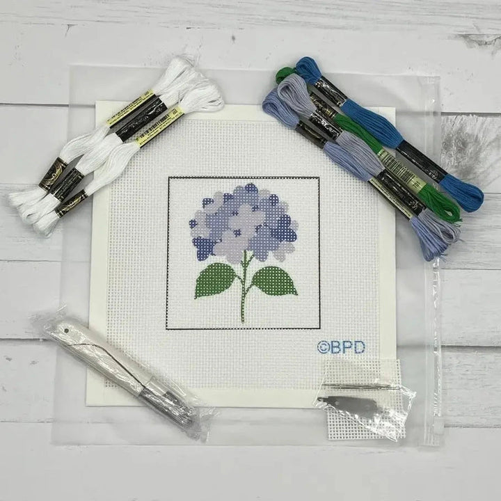Needlepoint Kit - Blue Hydrangea needlepoint kit Blue Poppy Designs 