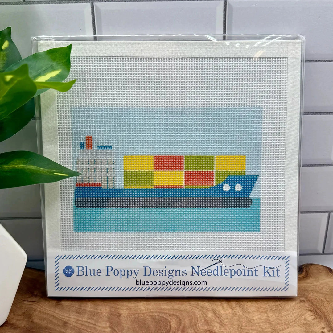 Needlepoint Kit - Container Ship needlepoint kit Blue Poppy Designs 