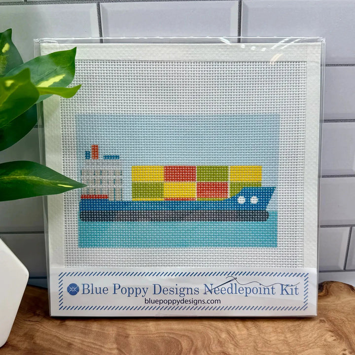 Needlepoint Kit - Container Ship needlepoint kit Blue Poppy Designs 