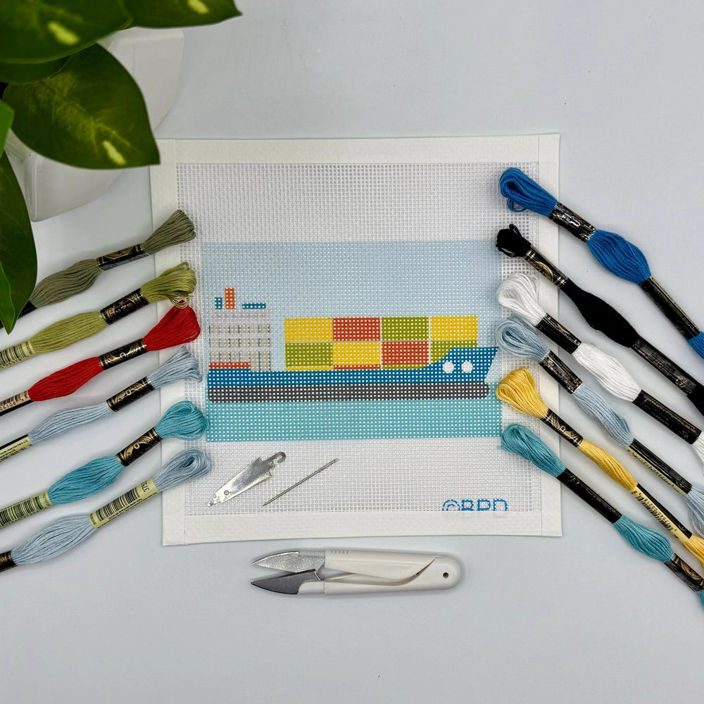 Needlepoint Kit - Container Ship needlepoint kit Blue Poppy Designs 