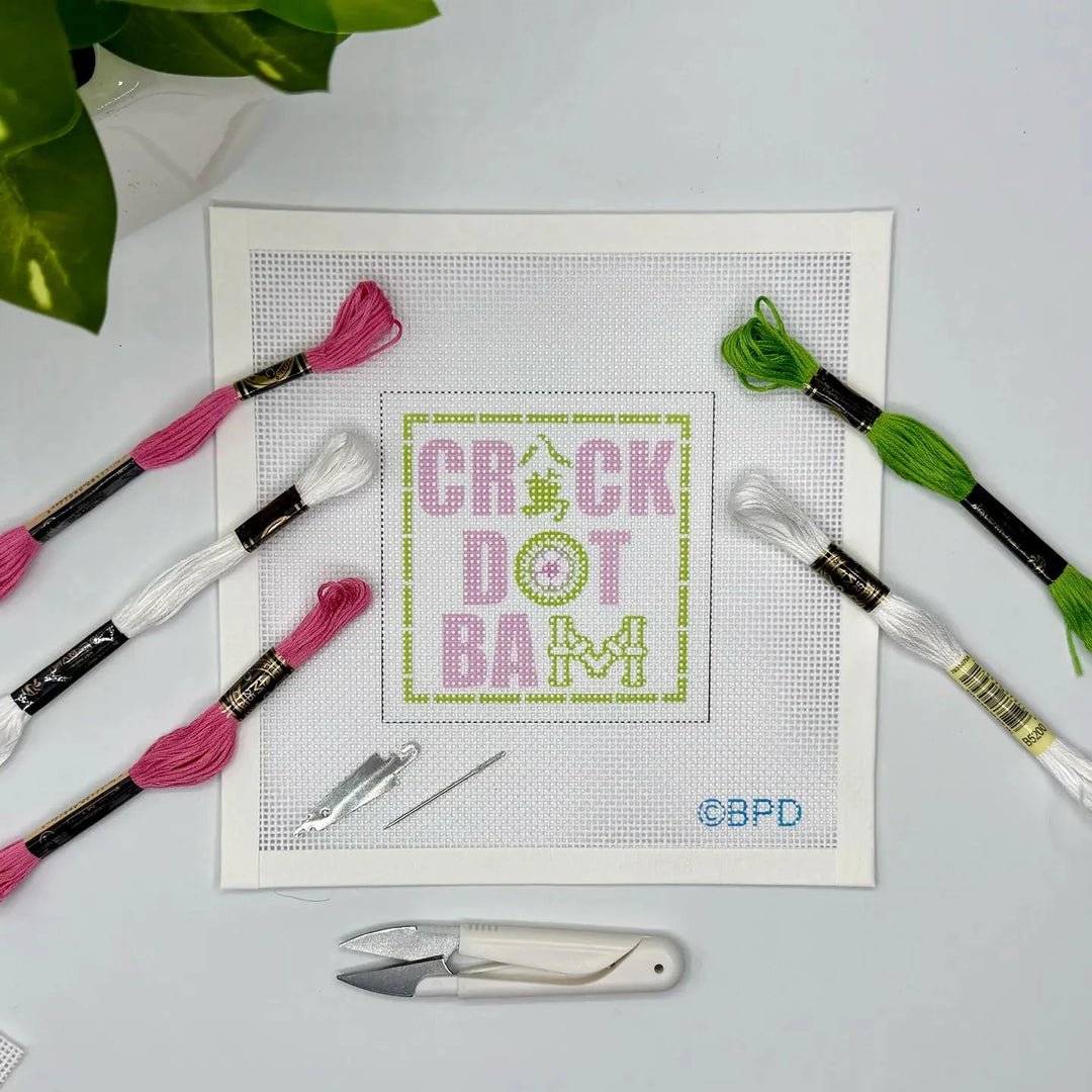 Needlepoint Kit - Crack Dot Bam needlepoint kit Blue Poppy Designs 