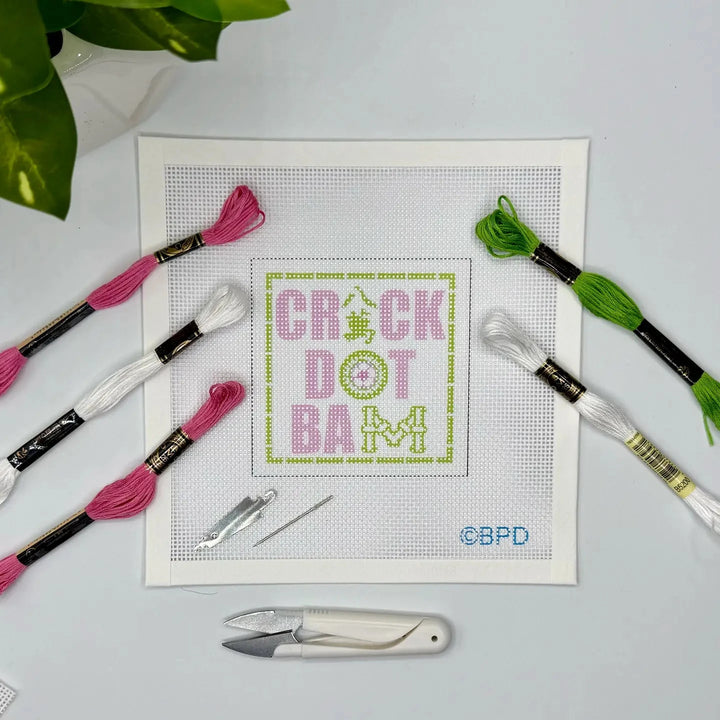 Needlepoint Kit - Crack Dot Bam needlepoint kit Blue Poppy Designs 