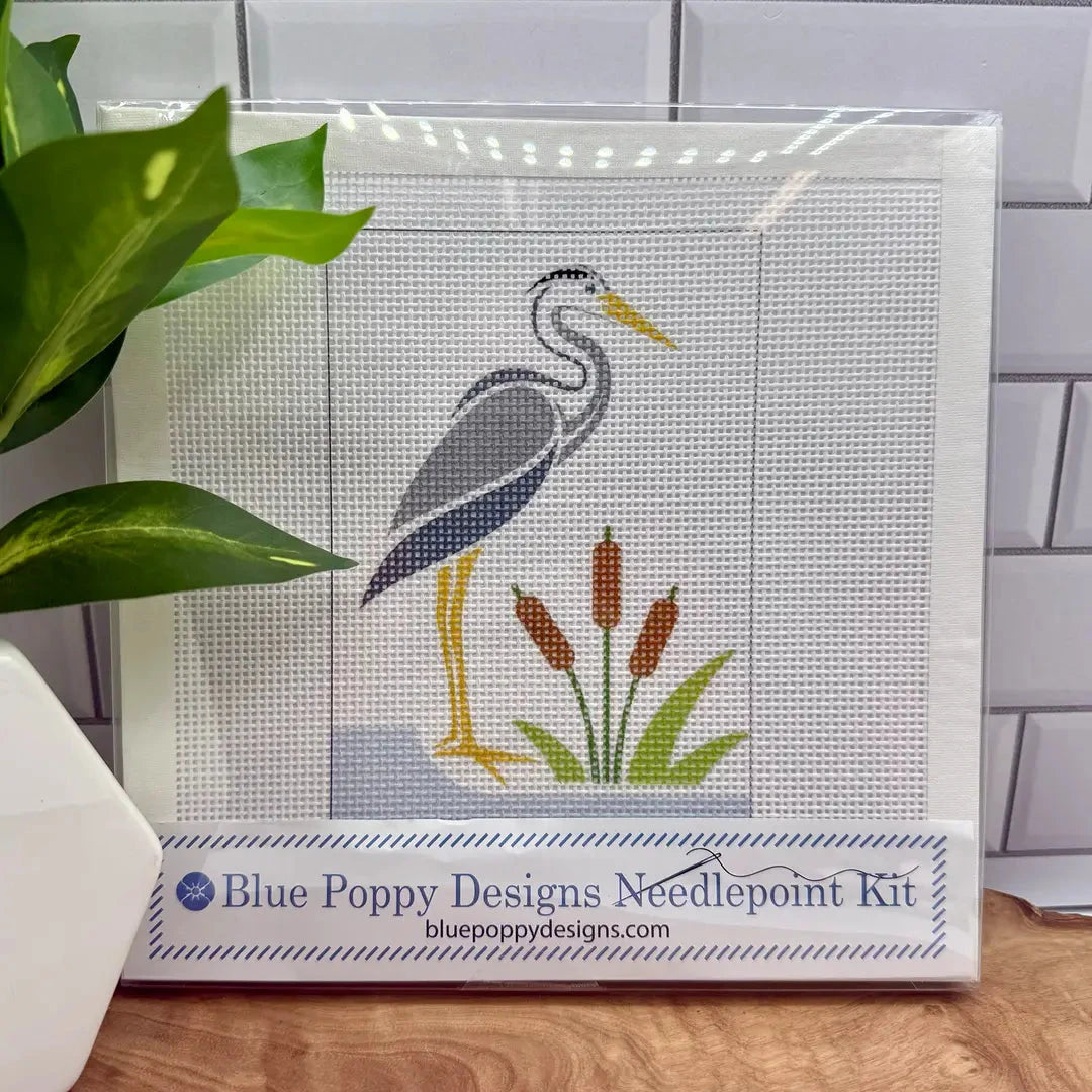 Needlepoint Kit - Heron needlepoint kit Blue Poppy Designs 