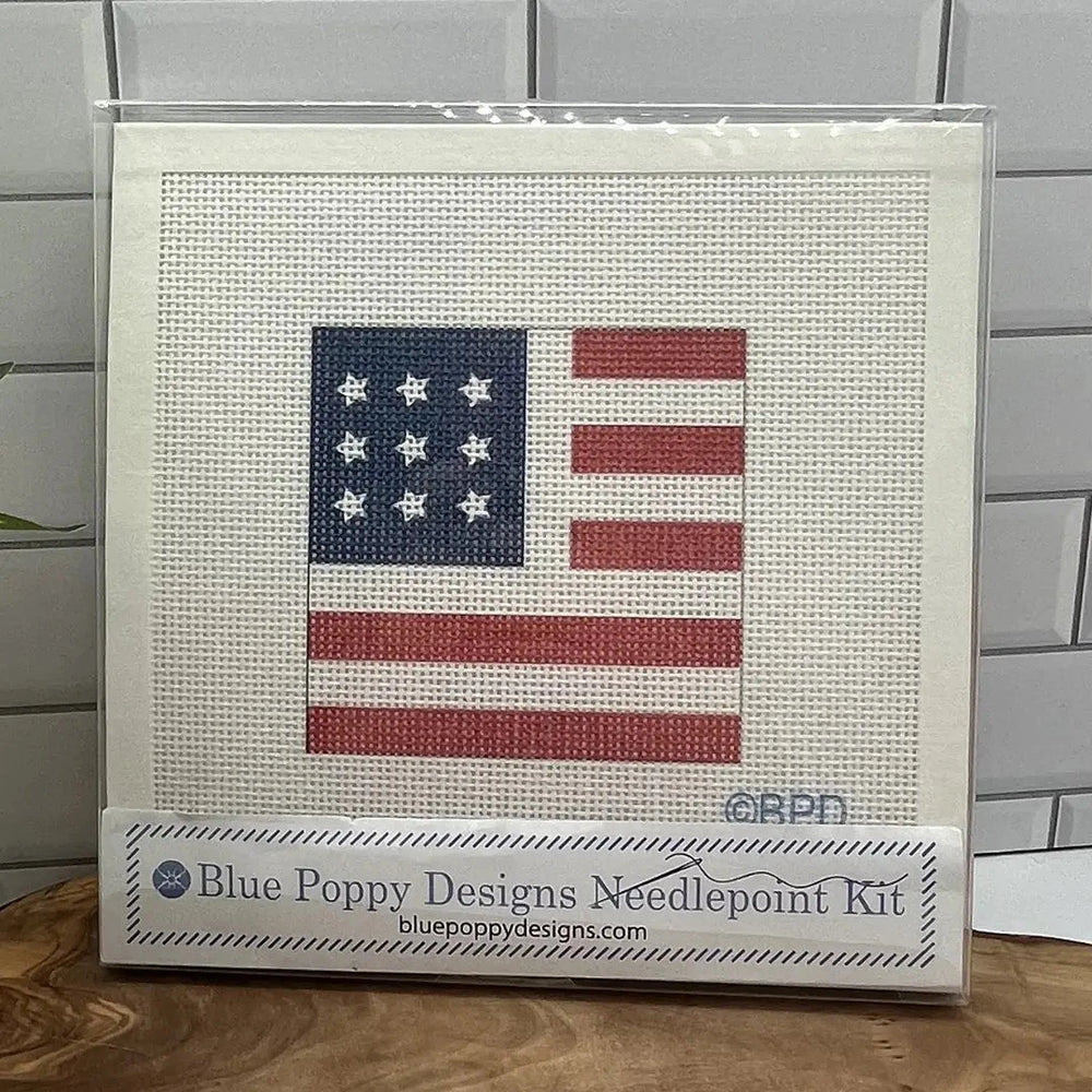 Needlepoint Kit - USA Flag needlepoint kit Blue Poppy Designs 