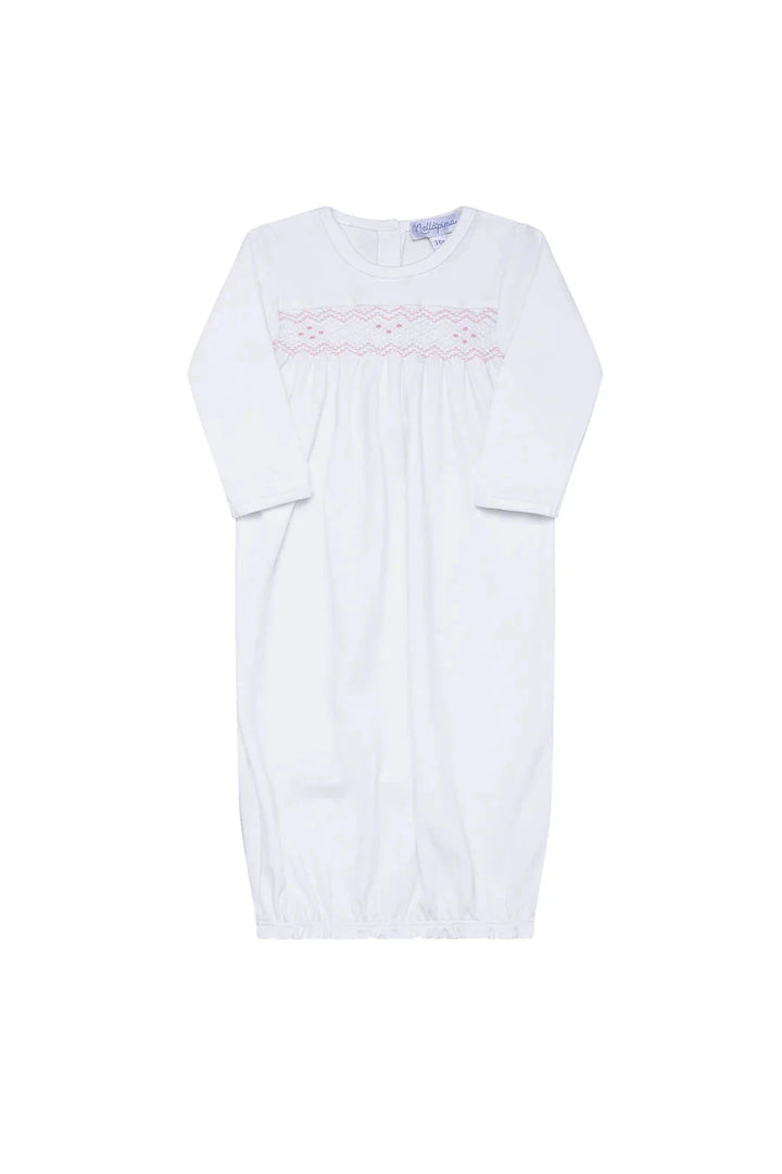 Nella Smocked Baby Gown - Pink Baby Gown Nella Pima 