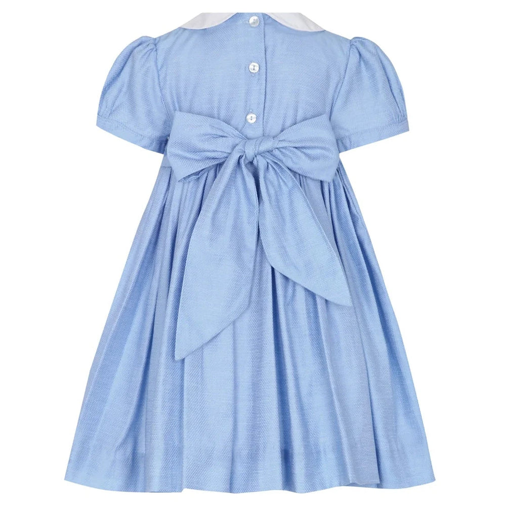 Nella Smocked Dress - Blue Girl Dress Nella Pima 