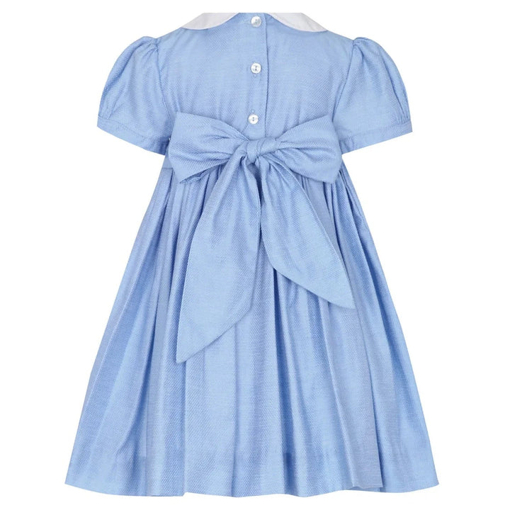 Nella Smocked Dress - Blue Girl Dress Nella Pima 