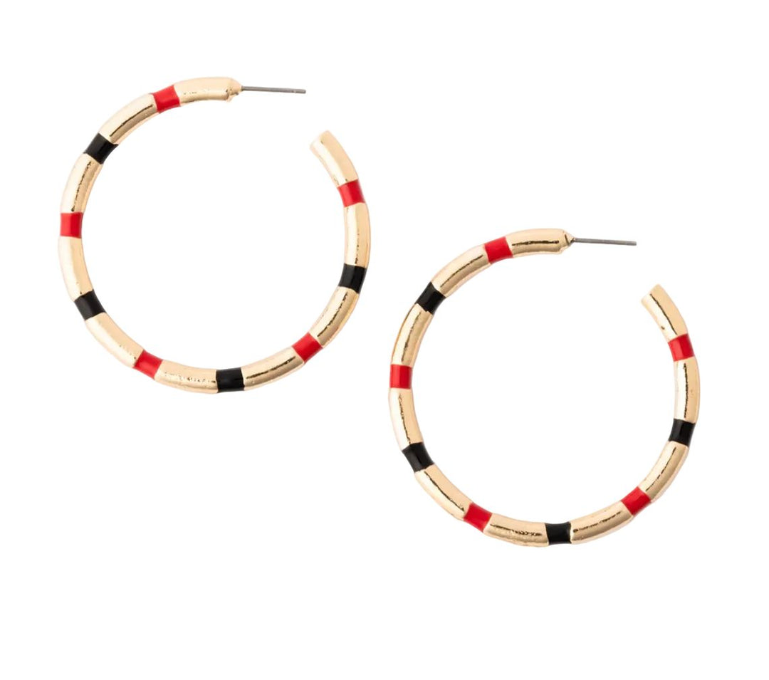 Nellie Large Earrings - Red and Black Womens Earrings Michelle McDowell 
