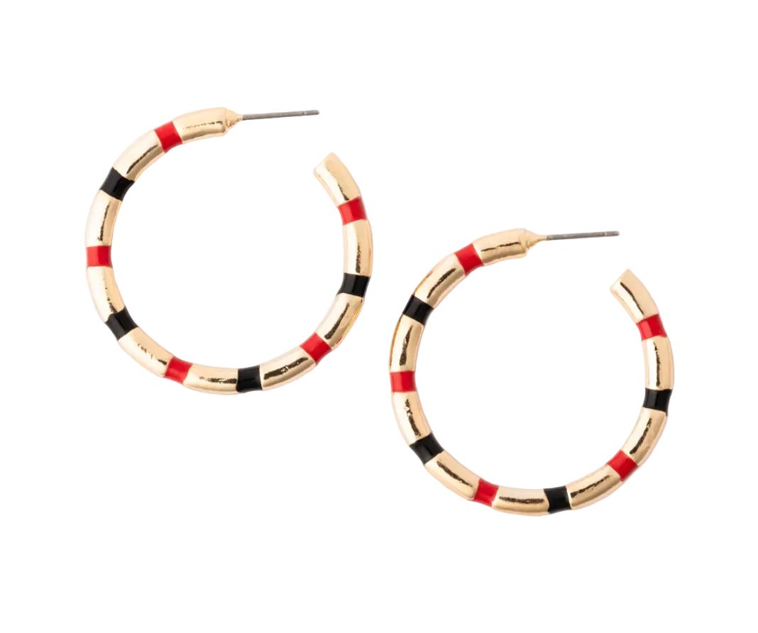 Nellie Medium Earrings - Red and Black Womens Earrings Michelle McDowell 