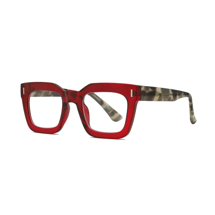 Ness Readers - Transparent Red and Grey Tortoise Reading Glasses Ryan Simkhai 