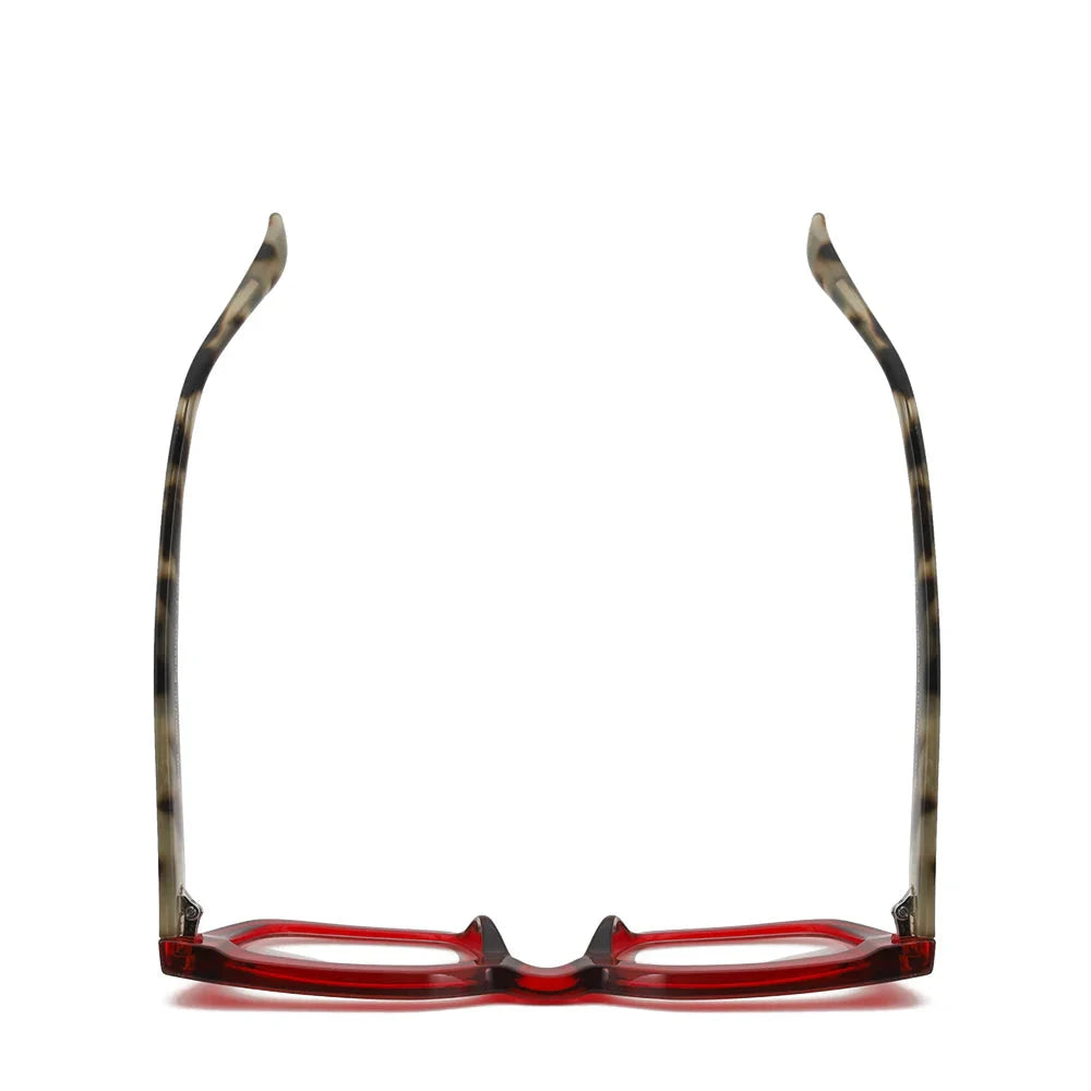 Ness Readers - Transparent Red and Grey Tortoise Reading Glasses Ryan Simkhai 
