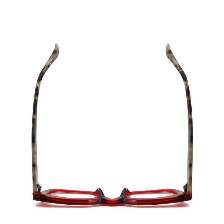 Ness Readers - Transparent Red and Grey Tortoise Reading Glasses Ryan Simkhai 