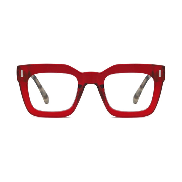 Ness Readers - Transparent Red and Grey Tortoise Reading Glasses Ryan Simkhai 