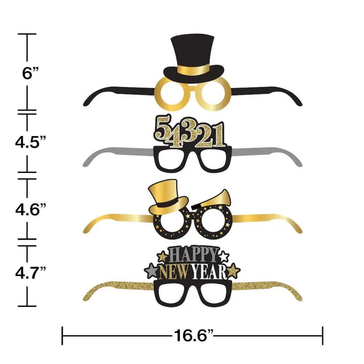 New Year Deluxe Paper Eyeglasses Accessories Bulk Party Decor 