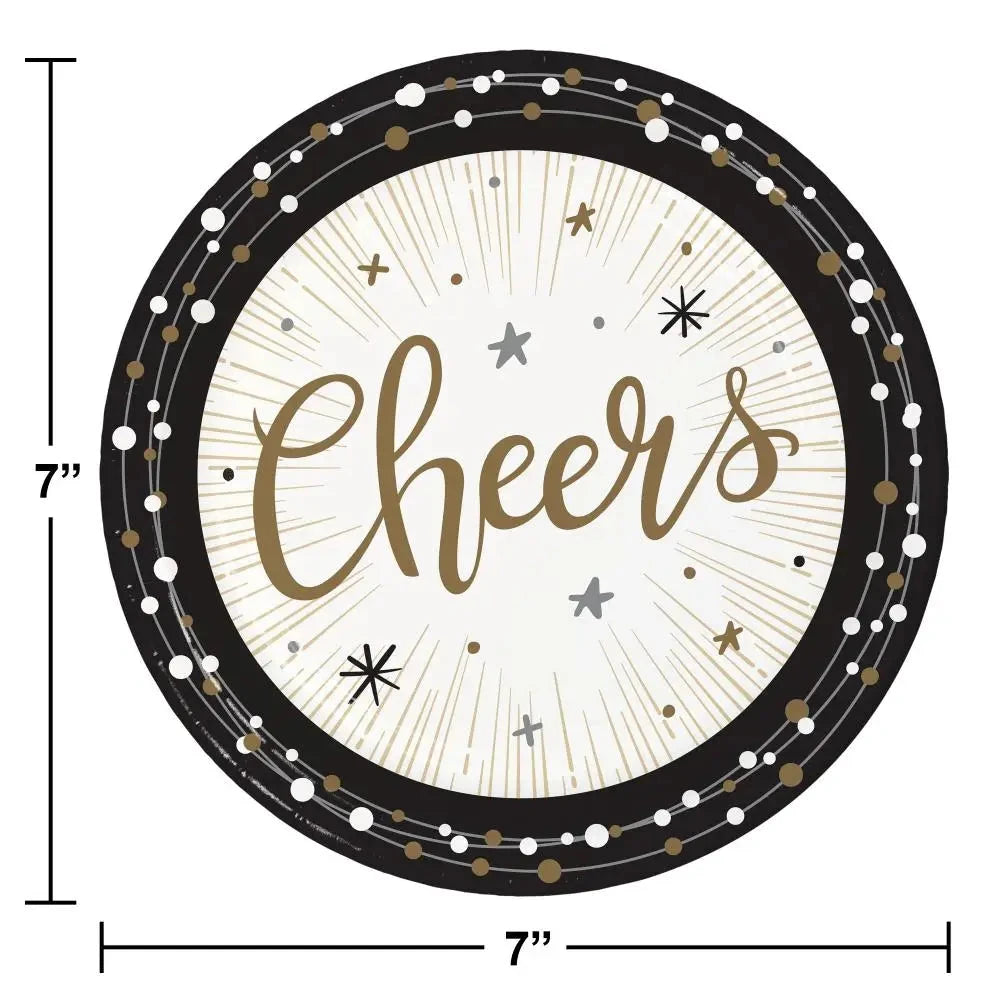 New Years Shimmer Paper Dessert Plates Paper Products Bulk Party Decor 