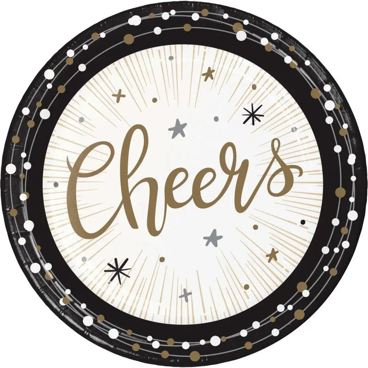 New Years Shimmer Paper Dessert Plates Paper Products Bulk Party Decor 