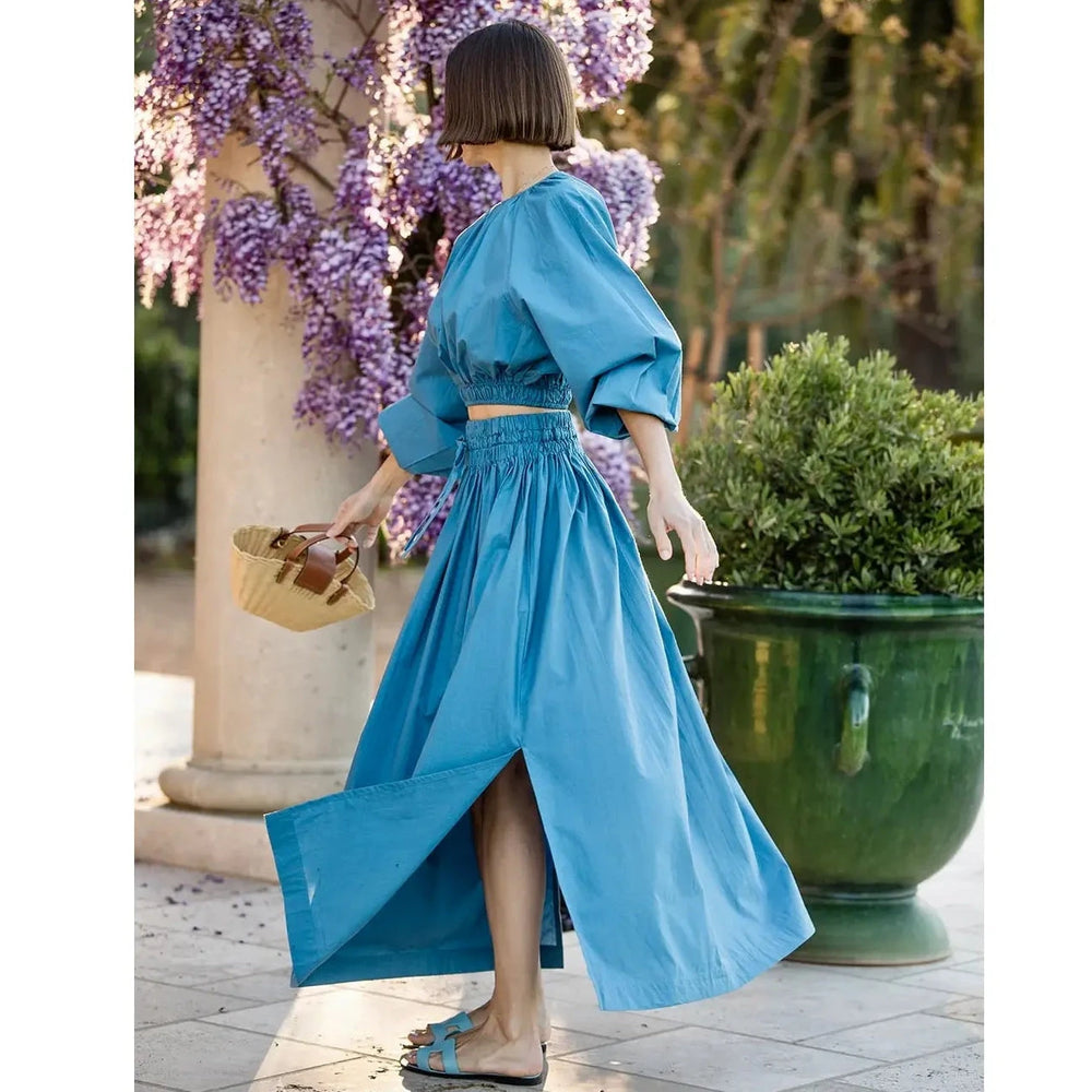 Newport Skirt - Blue Womens Skirts Maison Marigold 