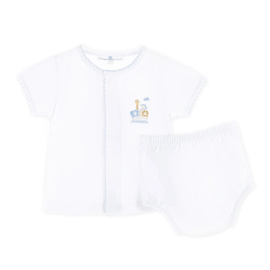 Noah's Ark Diaper Cover Set - Light Blue Boy Set Magnolia Baby 