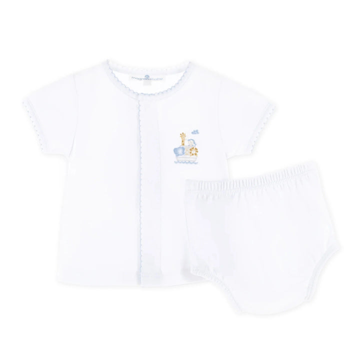 Noah's Ark Diaper Cover Set - Light Blue Boy Set Magnolia Baby 