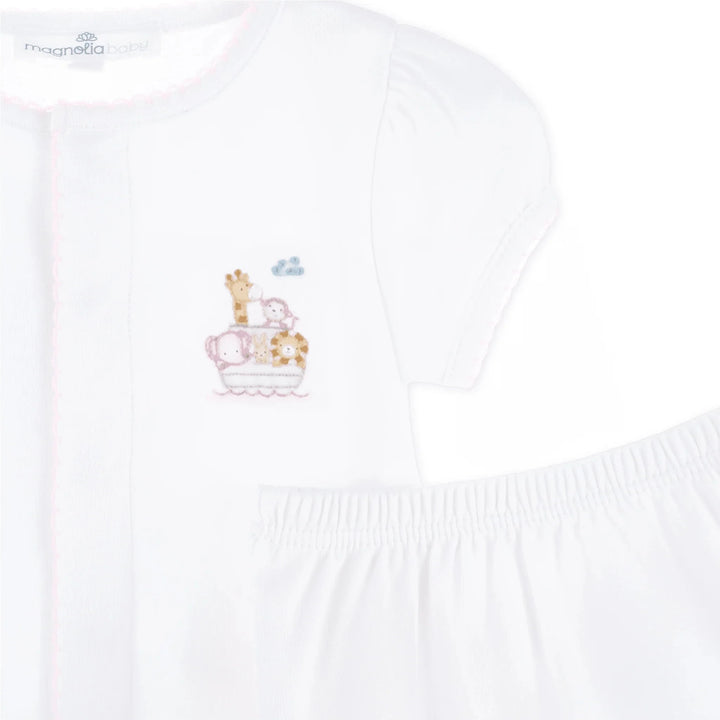 Noah's Ark Ruffle Diaper Cover Set - Pink Girl Set Magnolia Baby 