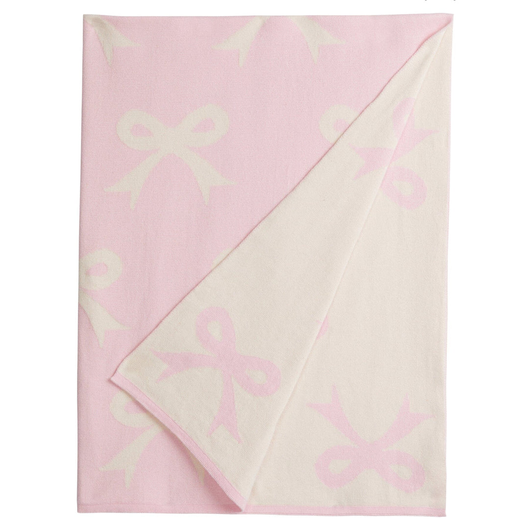 Nursery Blanket - Pink Bows Baby Blanket Little English 