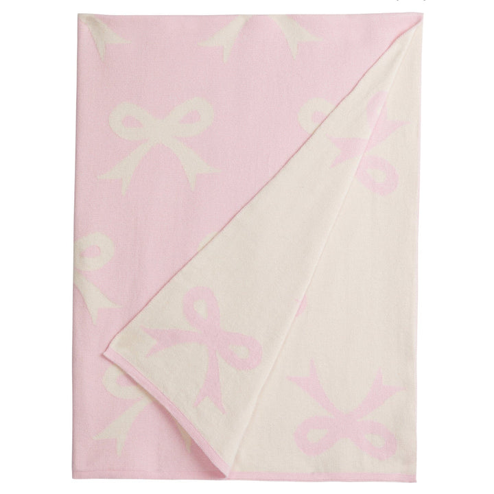 Nursery Blanket - Pink Bows Baby Blanket Little English 