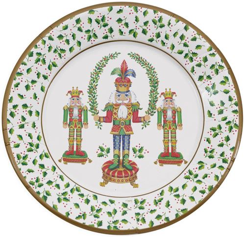 Nutcracker Christmas Paper Dinner Plates - 8 Per Package Paper Products Caspari 
