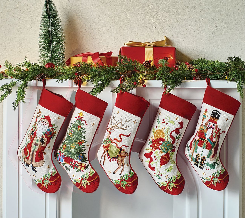 Nutcracker Embroidered Needlepoint Stocking Christmas Stocking Peking Handicraft 