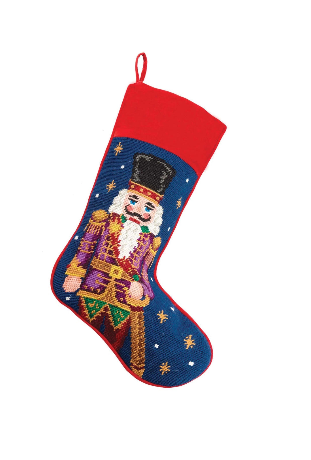 Nutcracker Navy Needlepoint Stocking Christmas Stocking Peking Handicraft 
