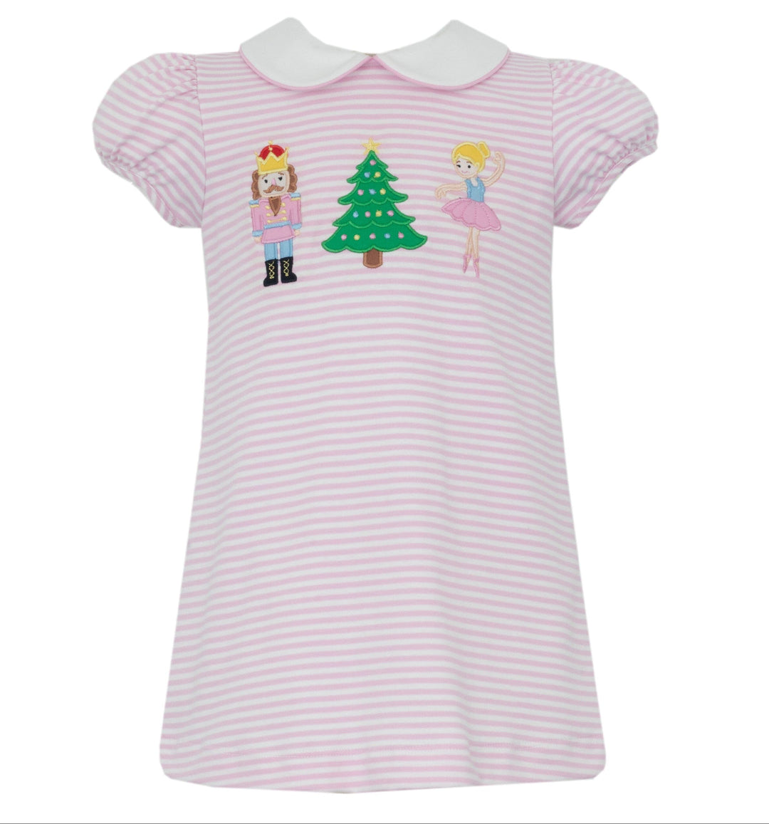 Nutcracker Striped Pink Knit Dress Girl Dress Claire and Charlie 
