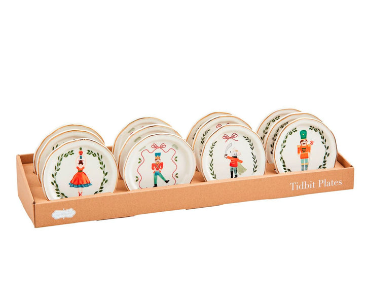 Nutcracker Tidbit Plates Decorative Plate MudPie 