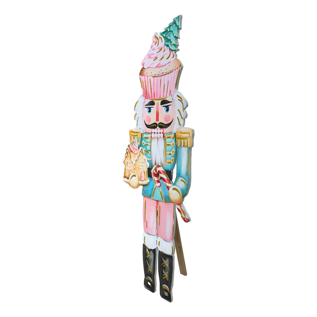 Nutcracker with Candy Cane Wood Leaner Christmas Decor Cultivated Concepts 