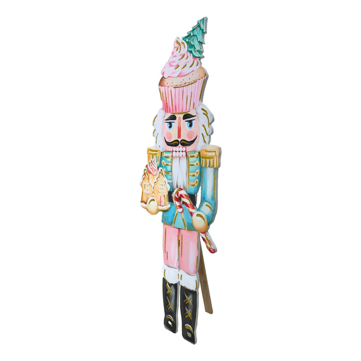 Nutcracker with Candy Cane Wood Leaner Christmas Decor Cultivated Concepts 